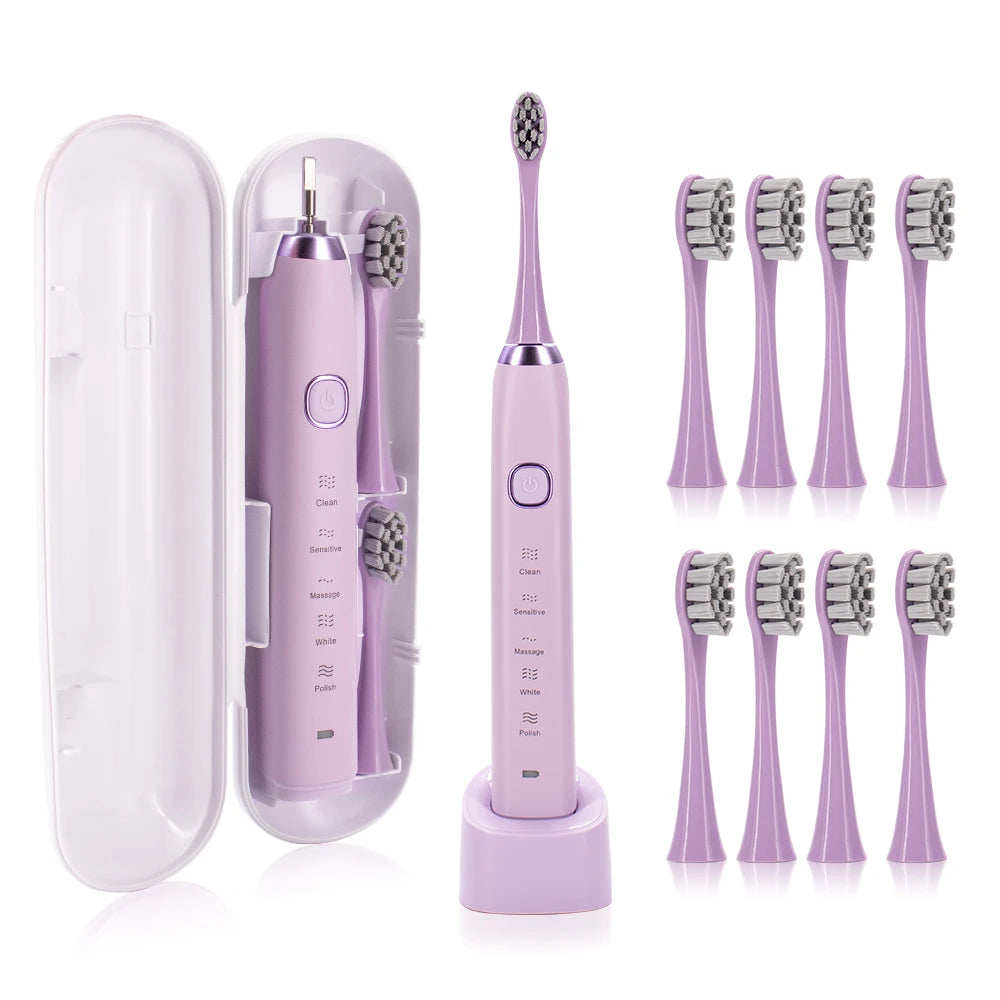 Smart Sonic Electric Toothbrush Ultrasound IPX7 Rechargeable Tooth Brush 5 Mode Smart Time Whitener Teethbrush  S100